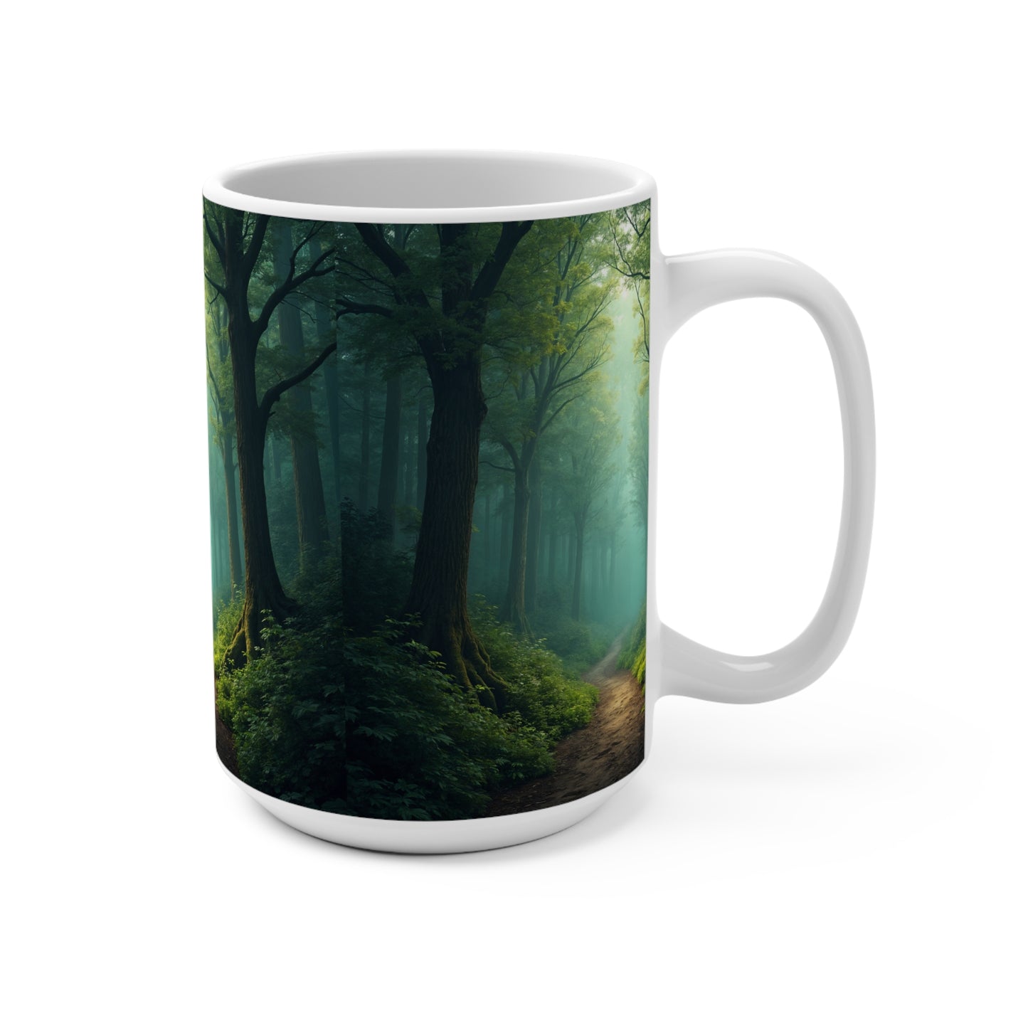 Serene Forest Path Mug - 15oz Coffee Cup for Nature Lovers