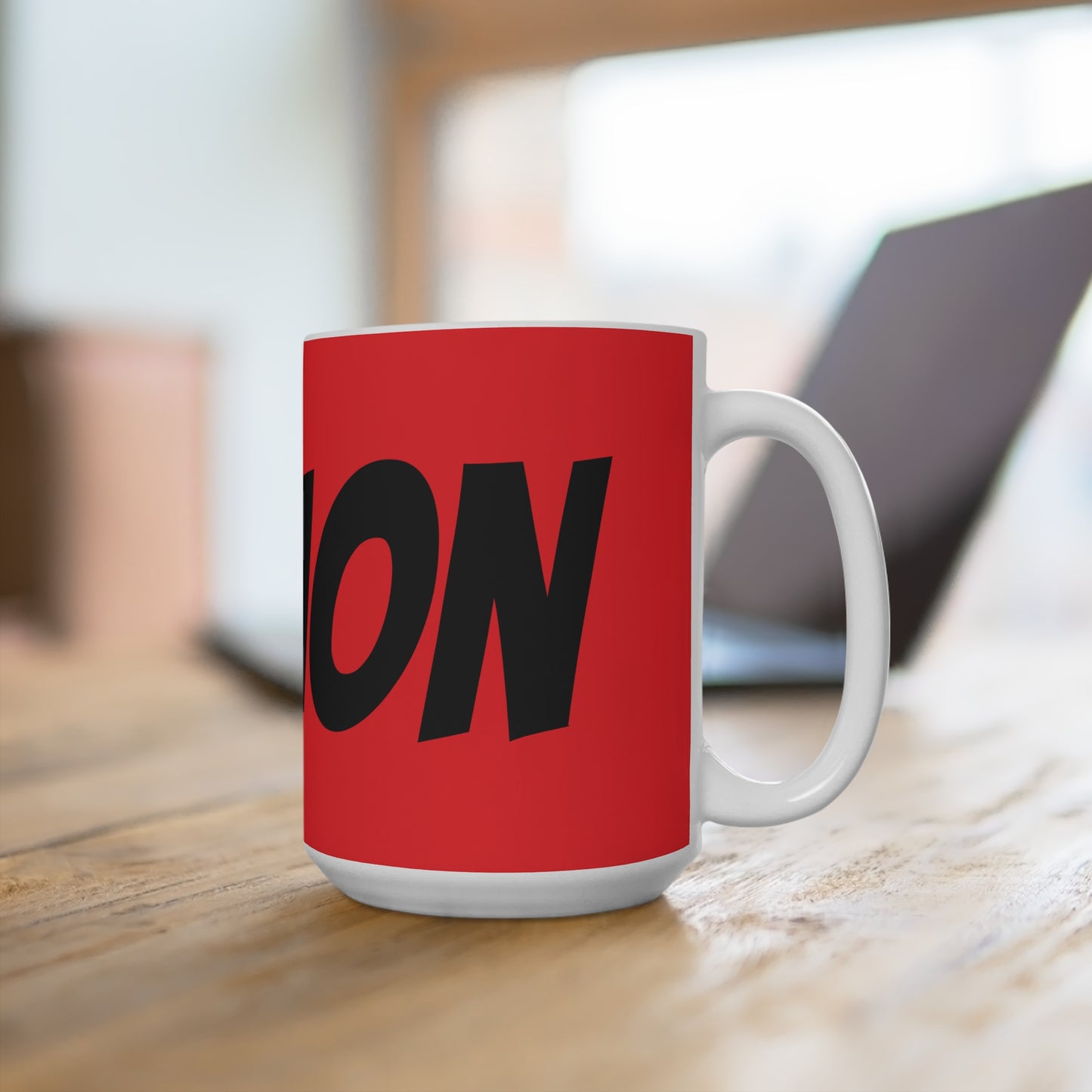 Bold Statement Mug - 15oz Red Coffee Cup for Motivation and Inspiration