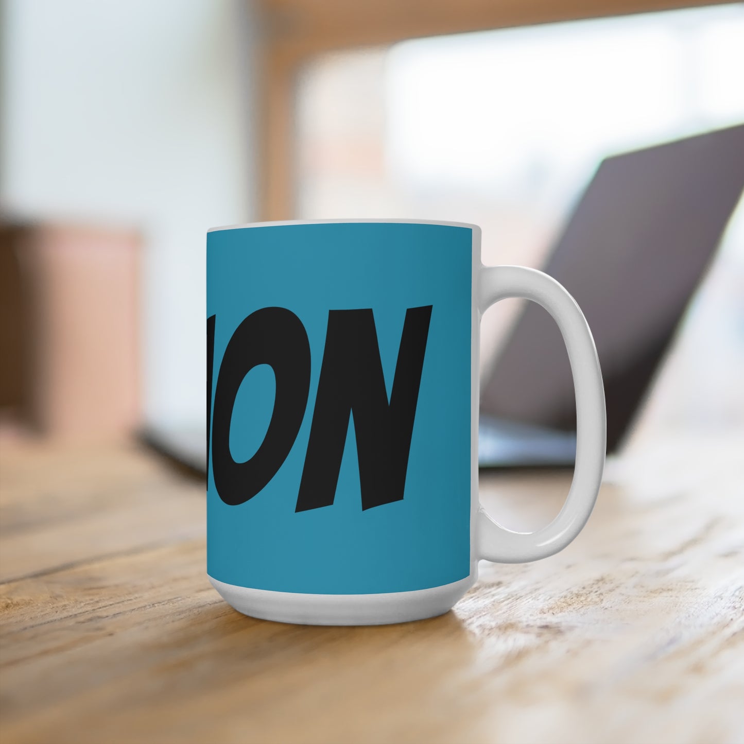 Motivation Mug 15oz - Bold Blue Coffee Cup for Inspiration