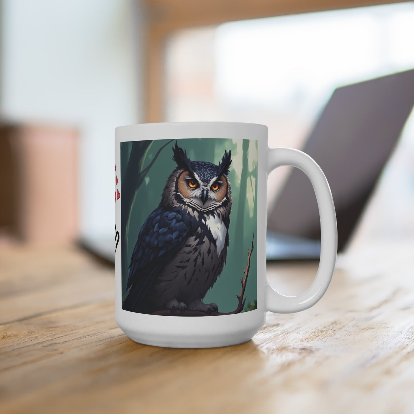 I Love Owls 15oz Coffee Mug – Perfect Gift for Owl Lovers