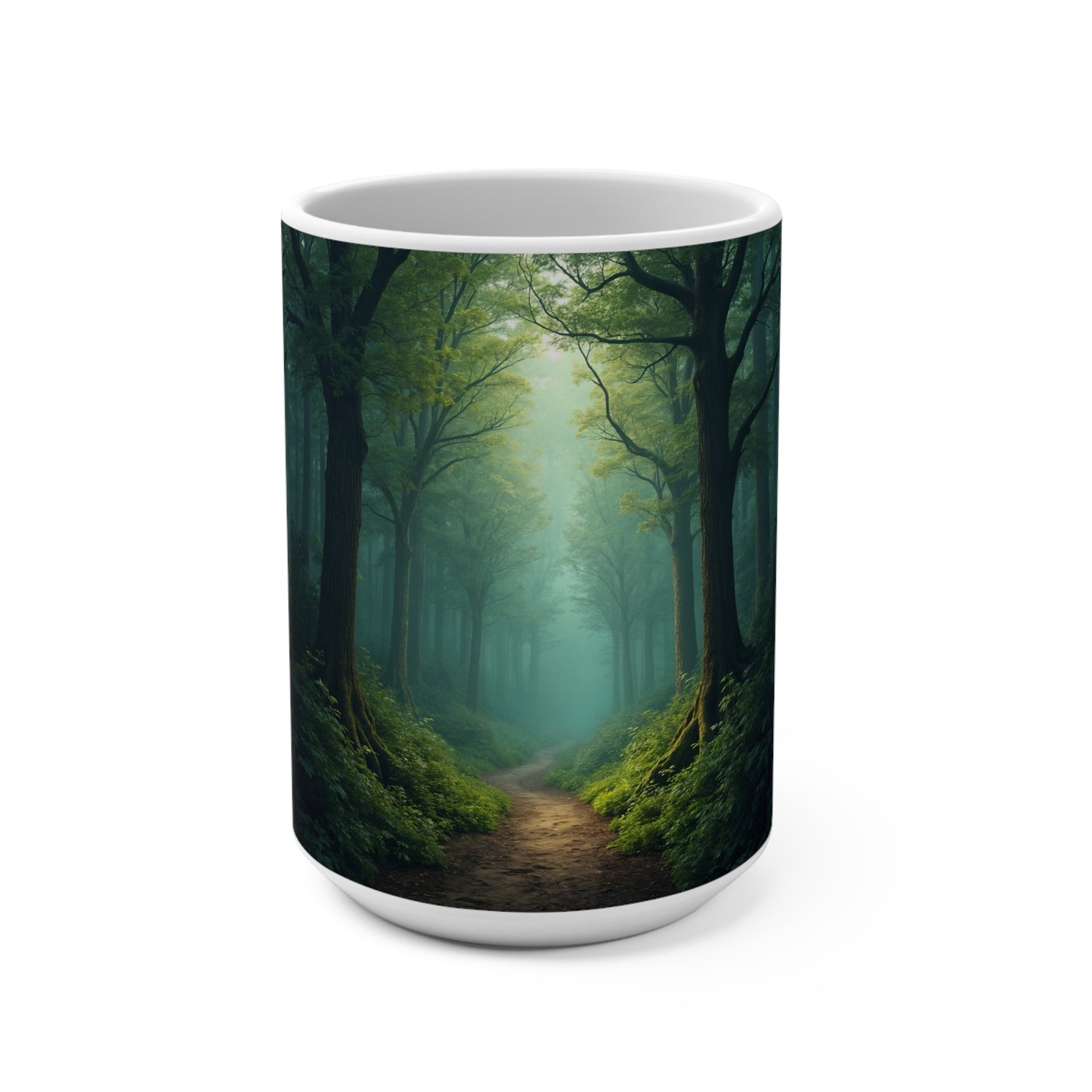 Serene Forest Path Mug - 15oz Coffee Cup for Nature Lovers
