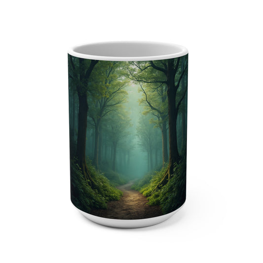 Serene Forest Path Mug - 15oz Coffee Cup for Nature Lovers
