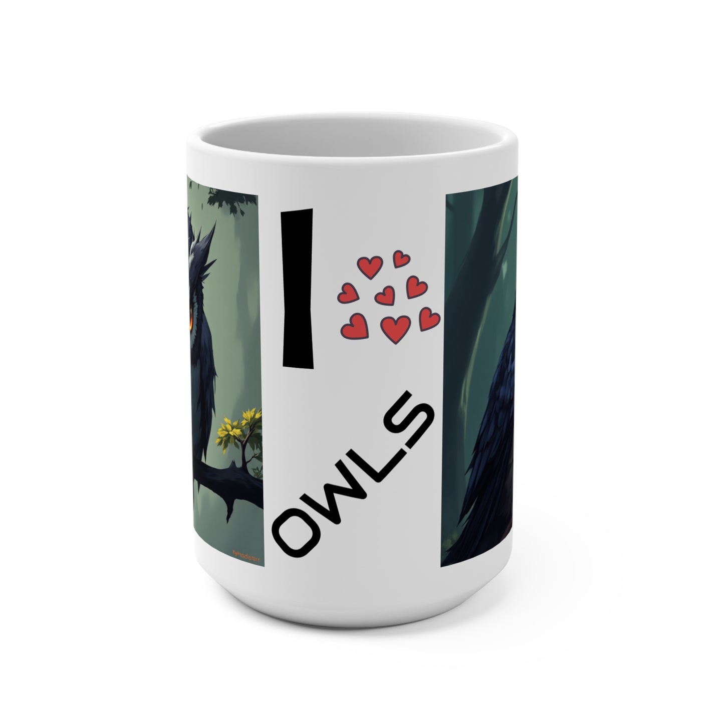 I Love Owls 15oz Coffee Mug – Perfect Gift for Owl Lovers