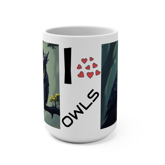 I Love Owls 15oz Coffee Mug – Perfect Gift for Owl Lovers