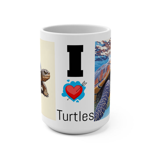 I Love Turtles 15oz Mug - Perfect Gift for Turtle Lovers