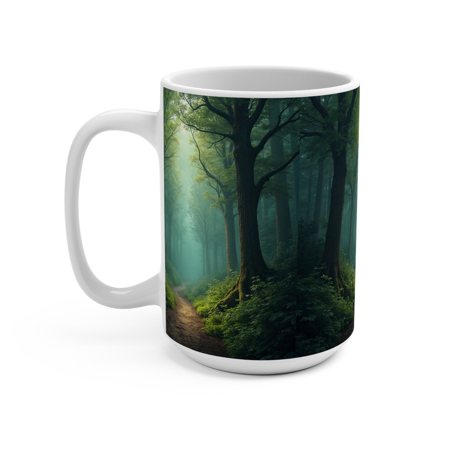 Serene Forest Path Mug - 15oz Coffee Cup for Nature Lovers